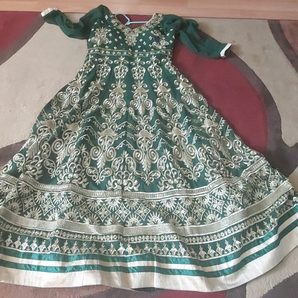 Green long Indian dress!